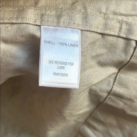 Garnet Hill Coated Linen Beige Hooded Jacket | 8 - Picture 4 of 6